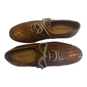 Sundance Brown Woven Leather Shoes